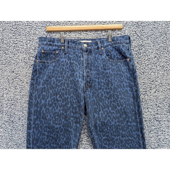 Mother Superior The Tomcat Ankle Sinister Blue Jeans Womens 32 Leopard Crop - Picture 3 of 16